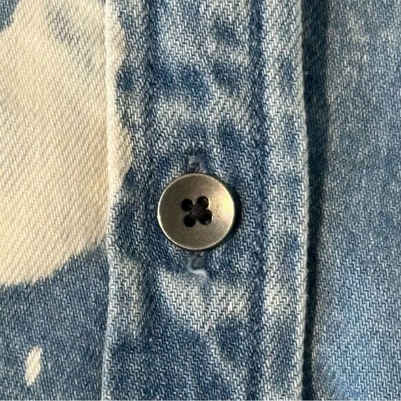 American Eagle Women’s SZ S Casual Denim Bleached Hooded Jacket Coat 90s Shacket - Picture 12 of 15